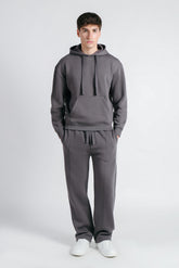 PANTALONE JOGGER FONDO LARGO GRIGIO SCURO